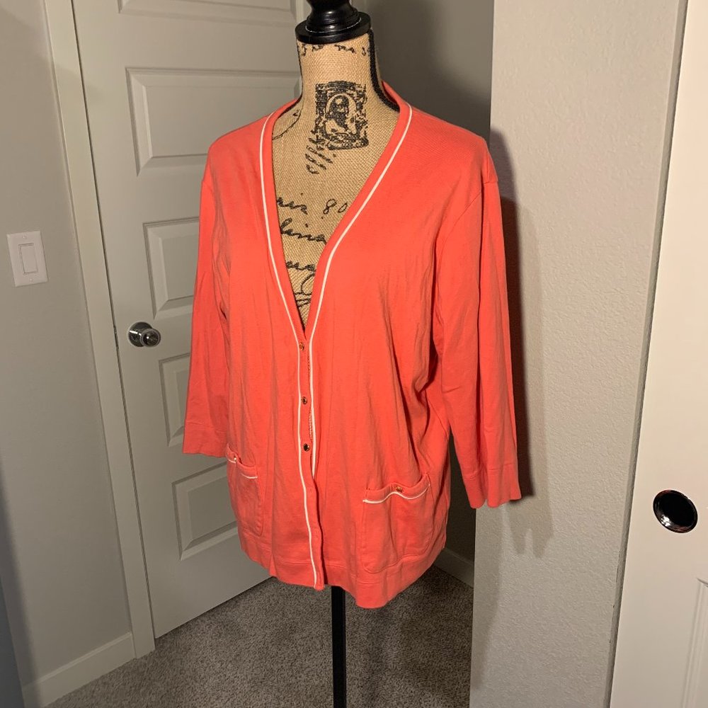 Jones New York Cardigan with Rib Placket